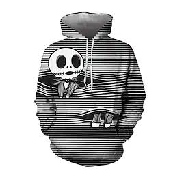 Inspired by The Nightmare Before Christmas Halloween Skeleton / Skull Death Sally Hoodie Cartoon Manga Anime Front Pocket Graphic Hoodie For Men's Women's Unisex Adults' 3D Print 100% Polyester Lightinthebox