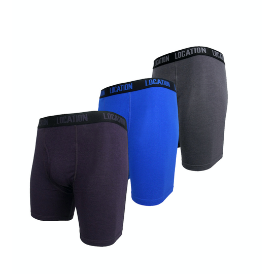 (Mustang 2, XXXL) Mens Location Boxers 3 Pack Sports Longer Leg Boxer Shorts Adults Underwear