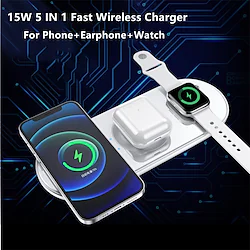 Wireless Charger 15 W Output Power Wireless Charging Stand CE Certified Fast Wireless Charging Magnetic LED Indicator Lights For Apple Watch Compatible with any wireless charging enabled devices Lightinthebox