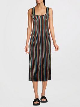 Solid & Striped The Kimberly Rainbow Pinstripe Dress - Black