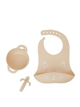 Babymoov First Isy Silicone Bowl, Feeder &Amp; Bib Weaning Set - Fox (6-12 Months)