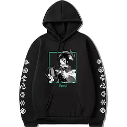 Inspired by Genshin Impact Venti Hoodie Cartoon Manga Anime Harajuku Graphic Kawaii Hoodie For Men's Women's Unisex Adults' Hot Stamping 100% Polyester Lightinthebox