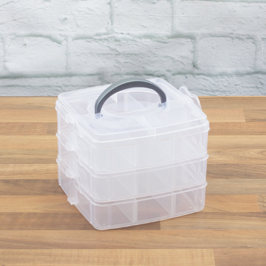 Dihl 3 Tier 18 Parts Craft Beads Jewellery Storage Organiser Hobby Case Tool Box