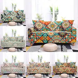 Floral Printed Sofa Cover Stretch Slipcovers Soft Durable Couch Cover 1 Piece Spandex Fabric Washable Furniture Protector Armchair Loveseat Lightinthebox