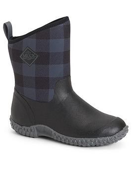 Muck Boots Muckster Mid Print Wellington Boots - Black/Grey