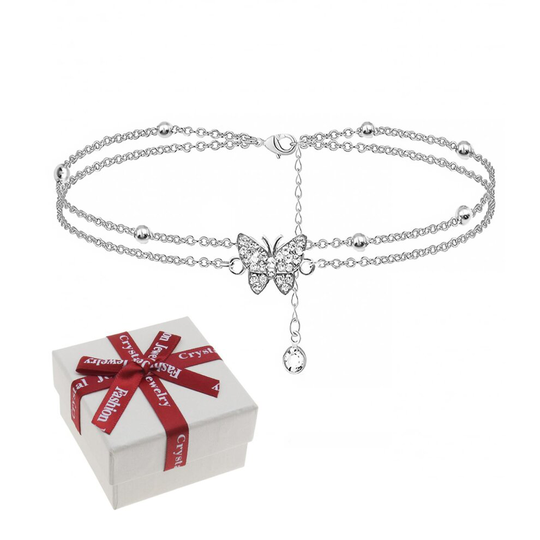 Butterfly Anklet with Gift Box Foot Chain Present for Men Women Mother's Day