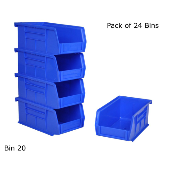 Pack of 24 Rhino Tuff Bin20 Plastic Parts Storage Bins - Garage Boxes
