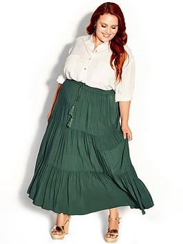 City Chic Tiered Skirt, Jungle, Size 14, Women