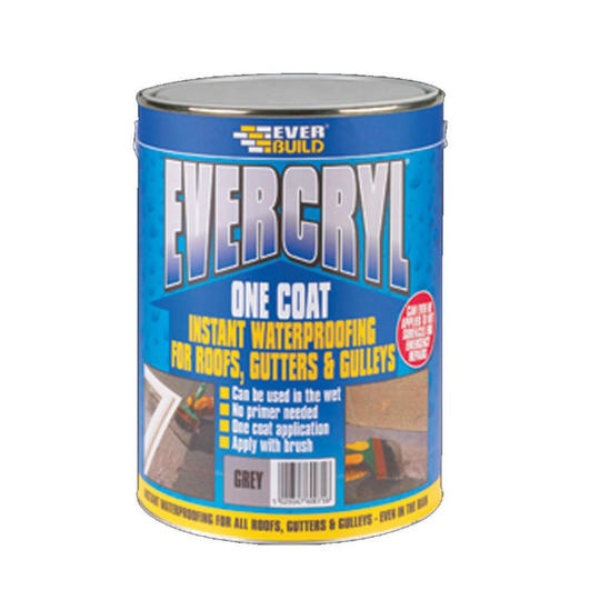 (Clear) Everbuild EverCryl Waterproofong Roofing Compound 5Kg