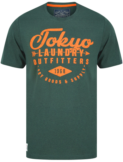 T-Shirts Robins Motif Cotton Jersey T-Shirt In Green Grindle - Tokyo Laundry / S - Tokyo Laundry