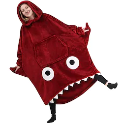 Adults' Nightwear Wearable Blanket Hoodie Shark Character Onesie Pajamas Flannel Cosplay For Men and Women Carnival Animal Sleepwear Cartoon Festival / Holiday Costumes Lightinthebox