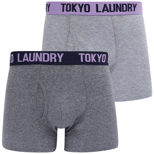 Mens Underwear Tonsley (2 Pack) Boxer Shorts Set in Viola Lilac / Sky Captain Navy - Tokyo Laundry / M - Tokyo Laundry