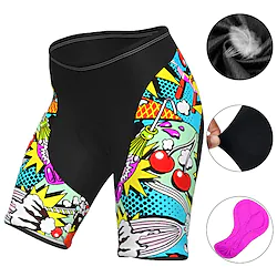 21Grams Women's Bike Shorts Cycling Padded Shorts Bike Shorts Pants Mountain Bike MTB Road Bike Cycling Sports Graphic Rainbow 3D Pad Fast Dry Breathable Quick Dry Purple Yellow Polyester Spandex Lightinthebox