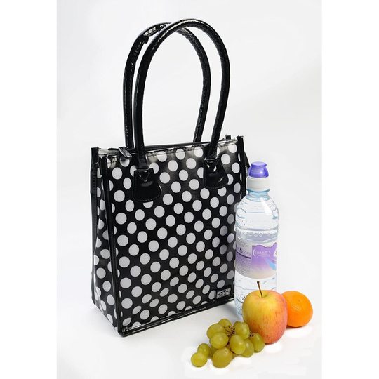 Polar Gear Tote Lunch Cooler Polka Dot, Black/White, Lunch Bag, Lunch Box