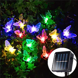 Outdoor Solar Powered 12Leds Butterfly Fiber Optic Fairy String Lights IP65 Waterproof For Outdoor Garden Yard Holiday Decoration Colorful Lighting Lightinthebox
