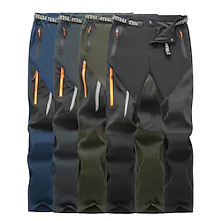 Men's Hiking Pants Trousers Summer Outdoor Breathable Water Resistant Quick Dry Lightweight Pants / Trousers Bottoms Elastic Waist Zipper Pocket Black Army Green Spandex Hunting Fishing Climbing S M Lightinthebox