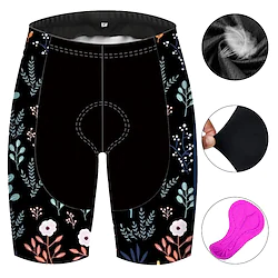 Women's Bike Shorts Cycling Padded Shorts Bike Shorts Padded Shorts / Chamois Race Fit Mountain Bike MTB Road Bike Cycling Sports Graphic Floral Botanical 3D Pad Breathable Ultraviolet Resistant Lightinthebox