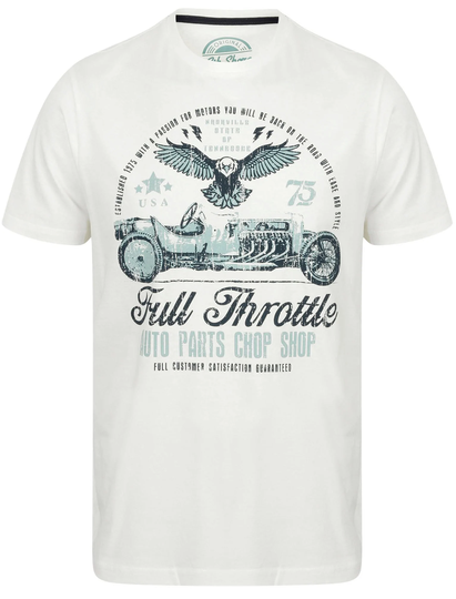 T-Shirts Full Throttle Motif Crew Neck T-Shirt In Ivory - South Shore / S - Tokyo Laundry