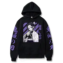 Inspired by Demon Slayer Kochou Shinobu Hoodie Anime Cartoon Anime Front Pocket Graphic Hoodie For Men's Women's Unisex Adults' Hot Stamping 100% Polyester Lightinthebox
