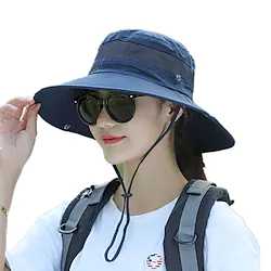 Sun Hat Bucket Hat Summer Outdoor Packable UV Protection Breathable Quick Dry Hat Cotton Blue Sky Blue Red for Lightinthebox