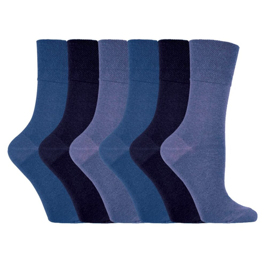 (4-8 UK, GG16) 6 Pairs Ladies Gentle Grip Non Elastic Socks 4-8 UK