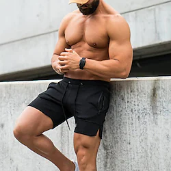Men's Running Shorts Athletic Shorts Drawstring Zipper Pocket Bottoms Athletic Athleisure Breathable Quick Dry Lightweight Gym Workout Running Beach Sportswear Activewear Navy Dark Gray ArmyGreen Lightinthebox