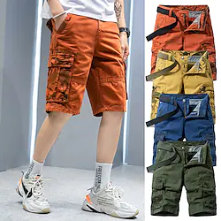 Men's Cargo Shorts Hiking Shorts Military Camo Summer Outdoor Standard Fit 10 Ripstop Breathable Quick Dry Multi Pockets Shorts Bottoms Knee Length Army Green Khaki Cotton Camping / Hiking Hunting Lightinthebox