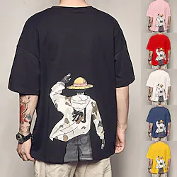 Inspired by One Piece Monkey D. Luffy Cosplay Costume T-shirt Cartoon Harajuku Graphic Kawaii T-shirt For Men's Women's Adults' Pure Cotton Lightinthebox