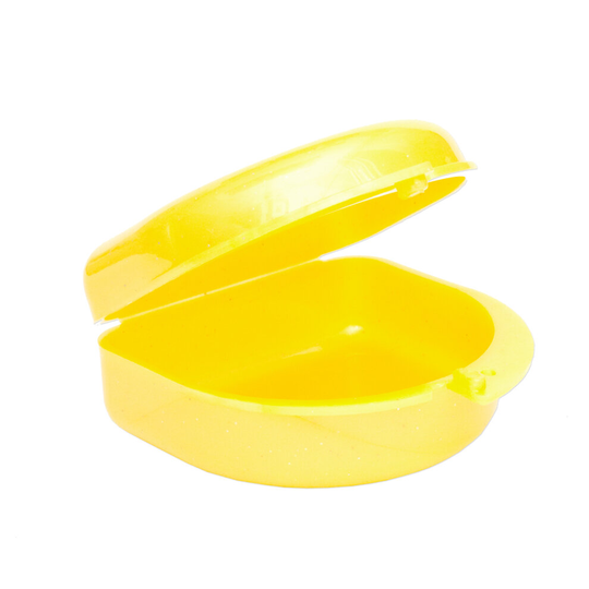 (Glitter Yellow) Gum Shield Case - Mouthguard Box for Ortho Retainers, Sports Dental Appliances, Dentures & More