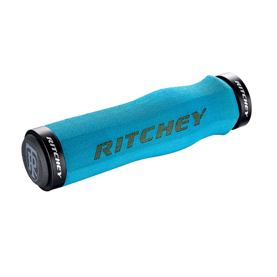 (130 MM, Sky Blue) Ritchey WCS Truegrip Neoprene Locking MTB Handlebar Grips