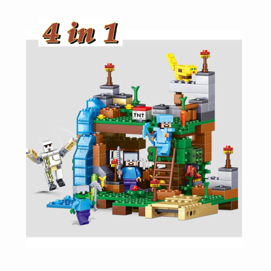My World 4 in 1 For Friends DIY Brick Kids Toys Minecraft Building Blocks without box
