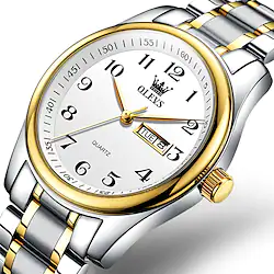 OLEVS Quartz Watch for Men Analog Quartz Oversize Luminous Casual Waterproof Calendar Large Dial Alloy Titanium Alloy Creative Lightinthebox