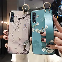 Phone Case For Samsung Galaxy Back Cover A73 A53 A33 S22 Ultra Plus S21 FE S20 A72 A52 Note 20 Ultra Note 20 10 Ultra Plus A71 A51 A31 Fashion with Wrist Strap Kickstand Flower TPU Lightinthebox