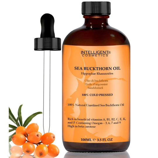 SEA BUCKTHORN OIL 100ML, 100% Cold Pressed Organic, Unrefined, Pure & Natural, Repairs Damaged Skin, Calms Irritated Skin, Heals Rosacea, Supplied...