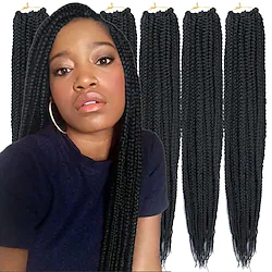 6 Packs/Lot (14/18/24/30) inch 1cm 20 Strands/Pack Thin 3X Box Braid Crochet Hair Extensionin Diameter 3X Synthetic Braiding Hair Extensions Crochet Braids Hair Color Lightinthebox