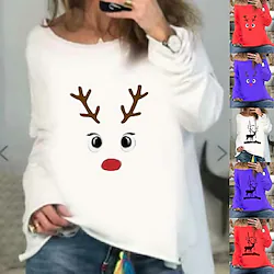 Reindeer Sweatshirt Women's Christmas Christmas Carnival Masquerade Adults Party Christmas Polyester Top Lightinthebox