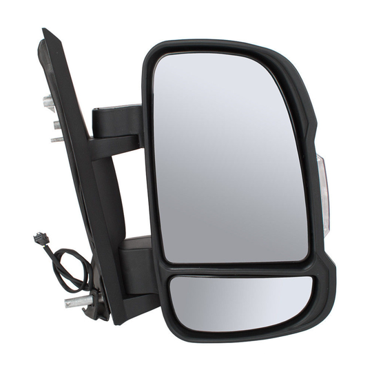 Peugeot Boxer Van 2006-2017 Manual Short Arm Black Wing Door Mirror Drivers Side