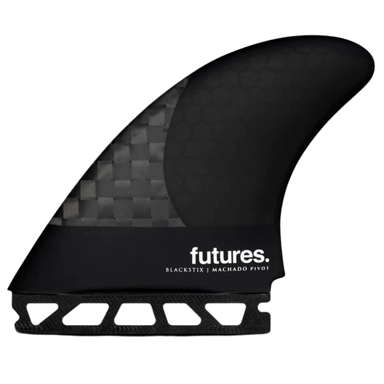 Futures Machado Pivot Blackstix Thruster Surfboard Fins - Black Swirl