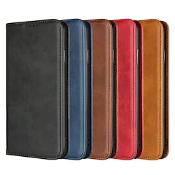 Phone Case For Apple Wallet Card iPhone 14 Pro Max 13 12 11 Pro Max Mini X XR XS 8 7 Plus Full Body Protective Magnetic Flip Kickstand Retro Genuine Leather Lightinthebox