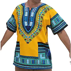 Adults Men's African Print Dashiki Modern African Outfits For Party Polyester Masquerade Top Lightinthebox
