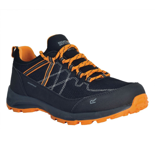 (10 UK, Black/Flame Orange) Regatta Mens Samaris Lite Walking Shoes