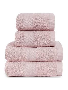 Everyday 4-Piece 100% Cotton 450 Gsm Quick Dry Towel Bale - Blush