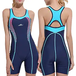 SBART Women's Swimwear One Piece Swimsuit Bathing Suit Racerback Boyleg Athletic Swimsuit Racing Athletic Patchwork Swimwear Chlorine resistance Breathable High Elasticity Nylon Spandex Sleeveless Lightinthebox