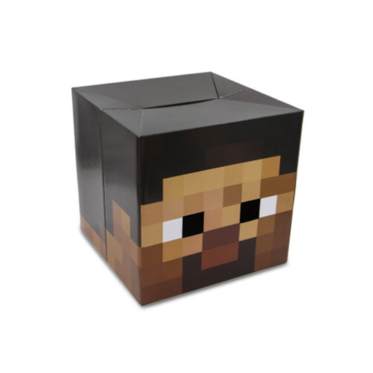 (Brown Steve) Minecraft Cardboard Headgear Box Cosplay Costume