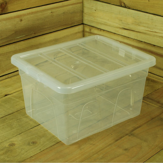 32 Litre 45cm x 37cm x 26cm Stacking Plastic Storage Tub / Tidy Box with Lid