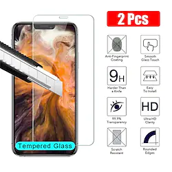 [2PCS]Screen Protector For iPhone 13 12 Pro Max mini 11 Pro Max XR X XS Max 8 7 Plus Tempered Glass Ultra HD Transparent Protective Film 9H Hardness Anti-Fingerprint Anti-Scratch Lightinthebox