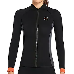DiveSail Women's Wetsuit Top Wetsuit Jacket 3mm SCR Neoprene Top Thermal Warm UPF50 Breathable High Elasticity Long Sleeve Front Zip - Swimming Diving Surfing Scuba Patchwork Spring Summer Winter Lightinthebox