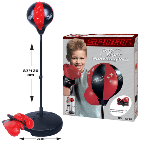 (87-120cm With Gloves) Kid Punch Bag Ball Boxing Kit Free Standing Punching Sets