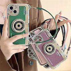 3D Vintage Camera Retro Phone Case With PU Leather Strap For IPhone 14 Pro Max 14 Plus 14 Pro 14 13 Pro Max 13 Pro 13 12 Pro Max 12 Pro 12 11 Pro Max 11 Lightinthebox