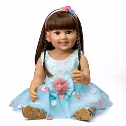 22 inch Reborn Toddler Doll Doll Baby Girl Reborn Baby Doll lifelike Gift Lovely Full Body Silicone Silica Gel with Clothes and Accessories for Girls' Birthday and Festival Gifts / Festive Lightinthebox